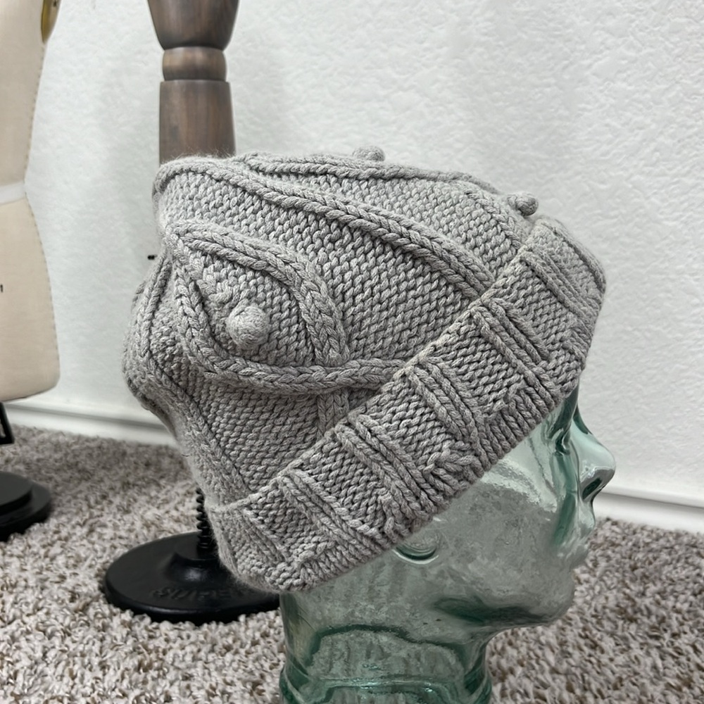 Mimco Cotton Angora Knit Cable Beanie Hat